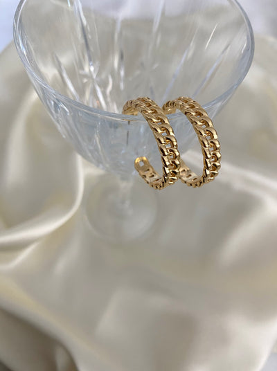 Gold Chain Hoop Earrings