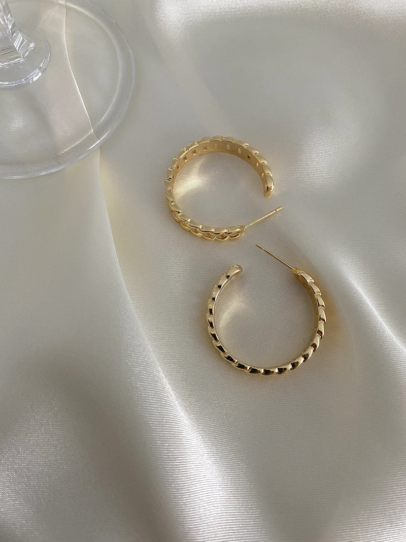 Gold Chain Hoop Earrings