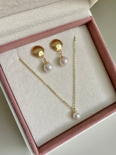 Pearl Necklace & Earring Set