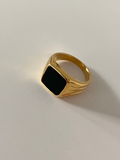 Black Square Signet Ring