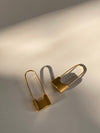 Gold Lock Safety Pin Earrings