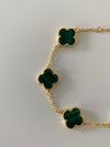 Emerald Green Leaf Clover Bracelet