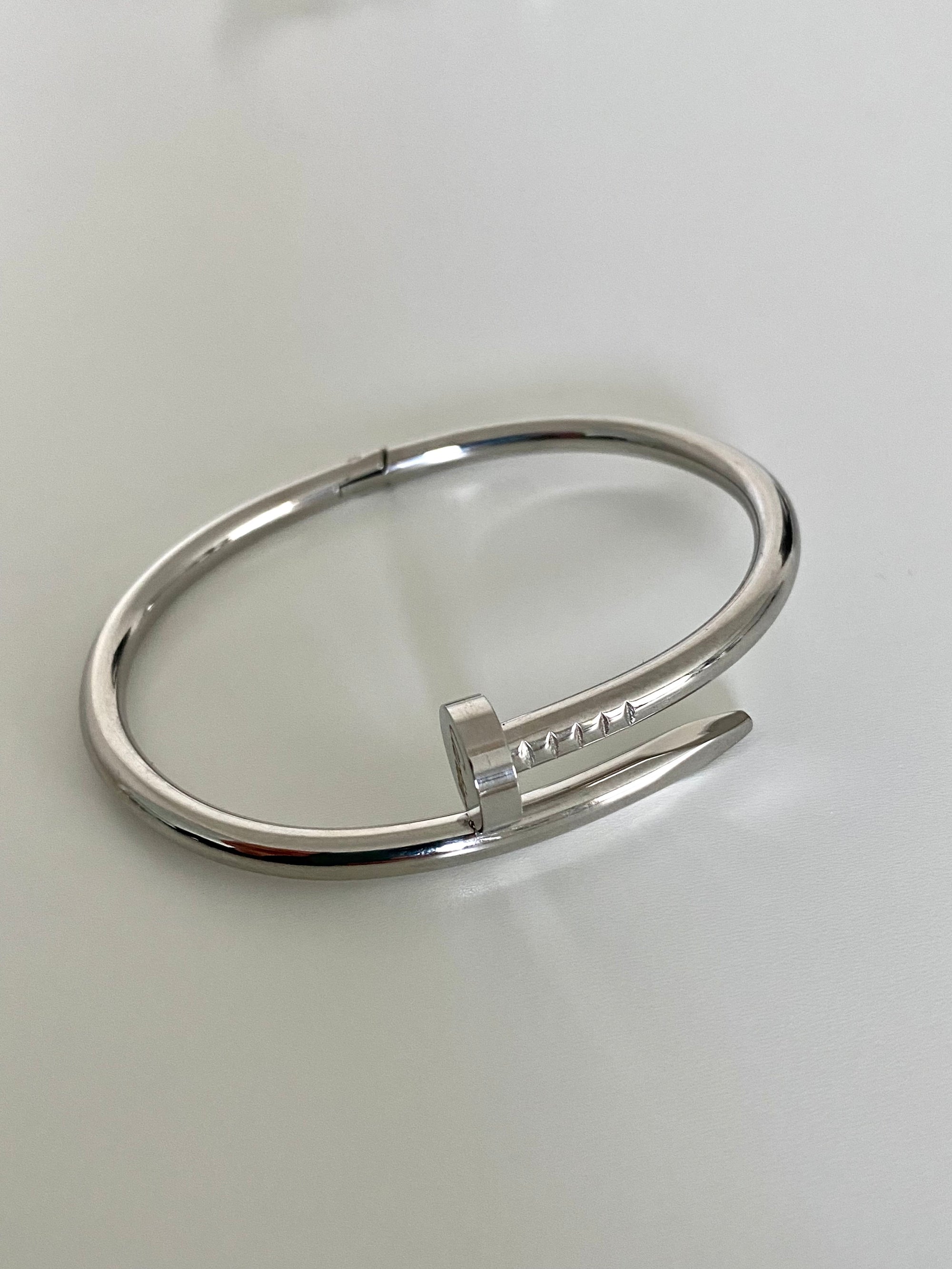 Silver store nail bracelet