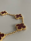 Burgundy Leaf Clover Bracelet