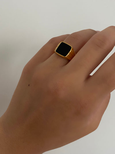 Black Square Signet Ring