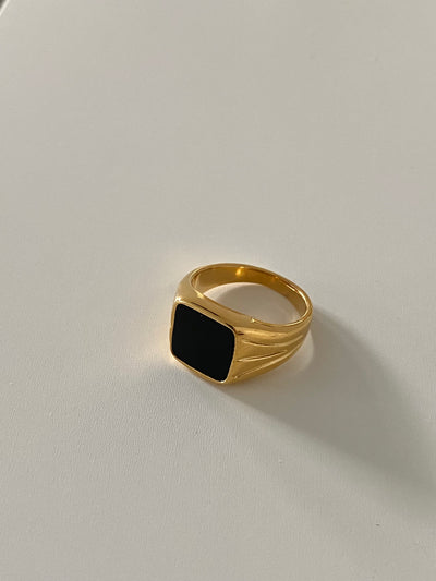 Black Square Signet Ring